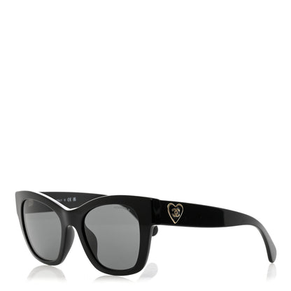 Chanel Acetate Square CC Heart Sunglasses 5478-A Black 1 of 8