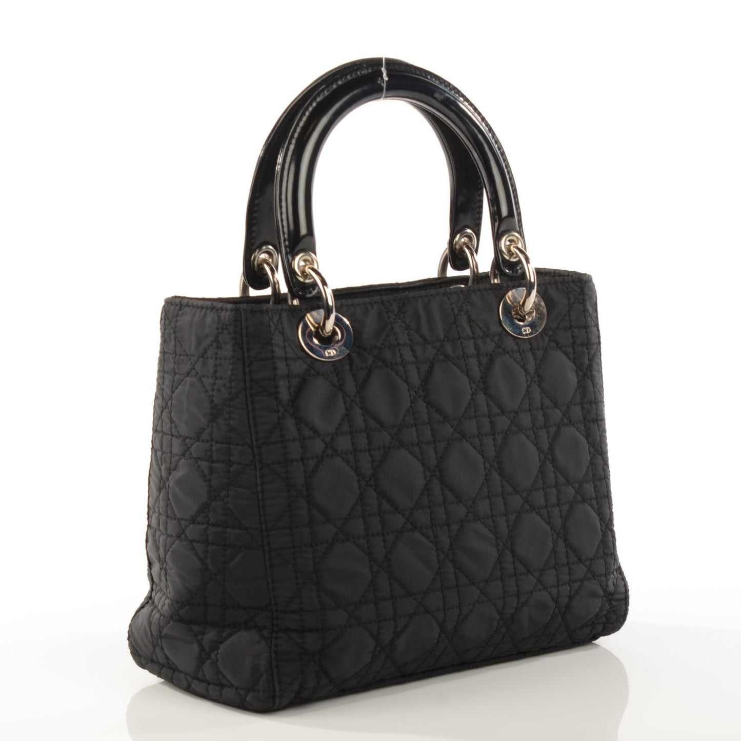 Nylon Cannage Medium Lady Dior Black