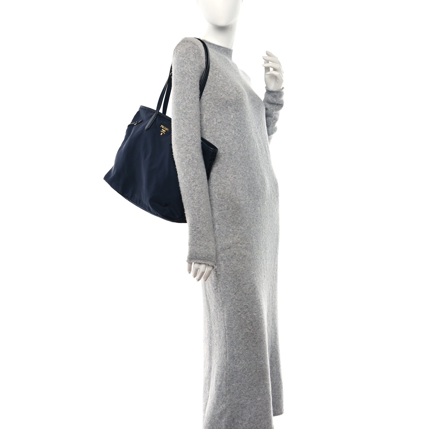 Tessuto Nylon Saffiano Tote Navy