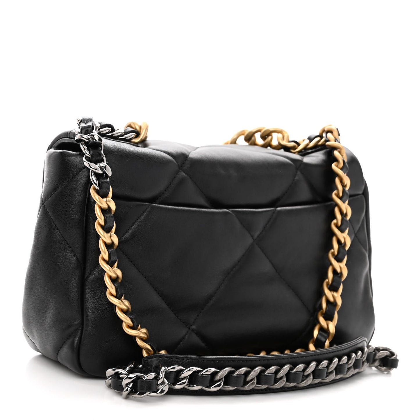 Lambskin Quilted Medium Chanel 19 Flap Black