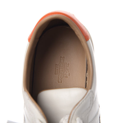 Hermes Calfskin Quicker Sneakers 36.5 White Orange 7 of 10