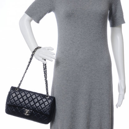Chanel Lambskin Medium Double Flap Navy 2 of 8