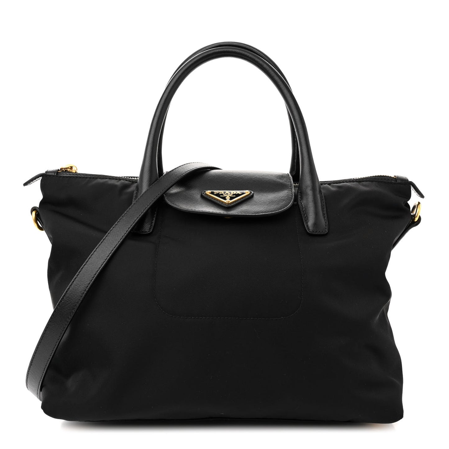 Tessuto Nylon Saffiano Tote Black