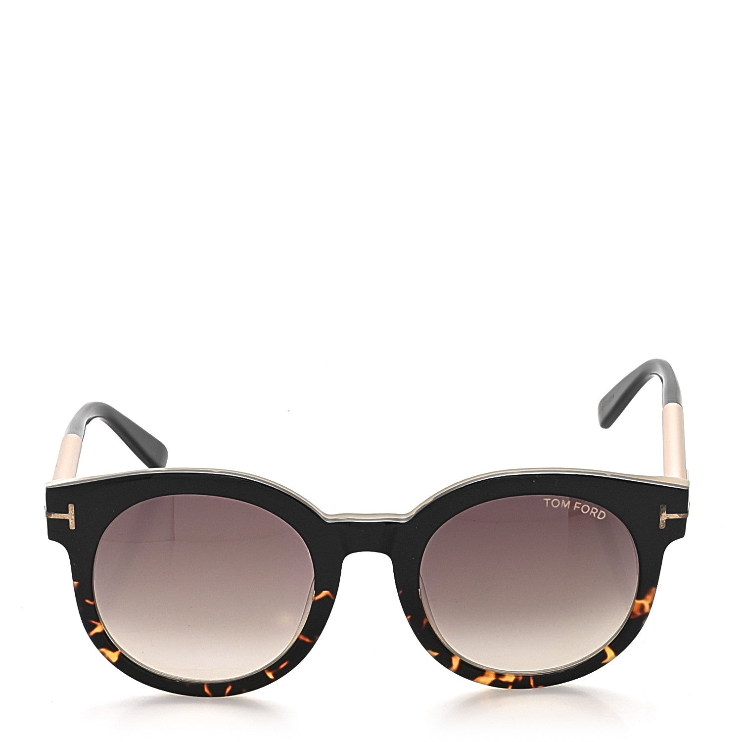 Tom Ford Janina Round Sunglasses TF435 Tortoise Black 2 of 8