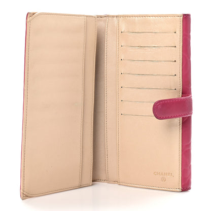 Chanel Lambskin Embossed Camellia Large Gusset Flap Wallet Pink 5 of 12