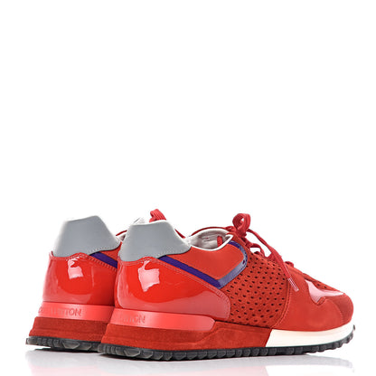Louis Vuitton Nubuck Calfskin Perforated Run Away Sneakers 39 Rouge 4 of 8