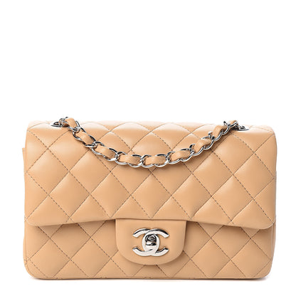 Chanel Lambskin Quilted Mini Rectangular Flap Beige 1 of 11