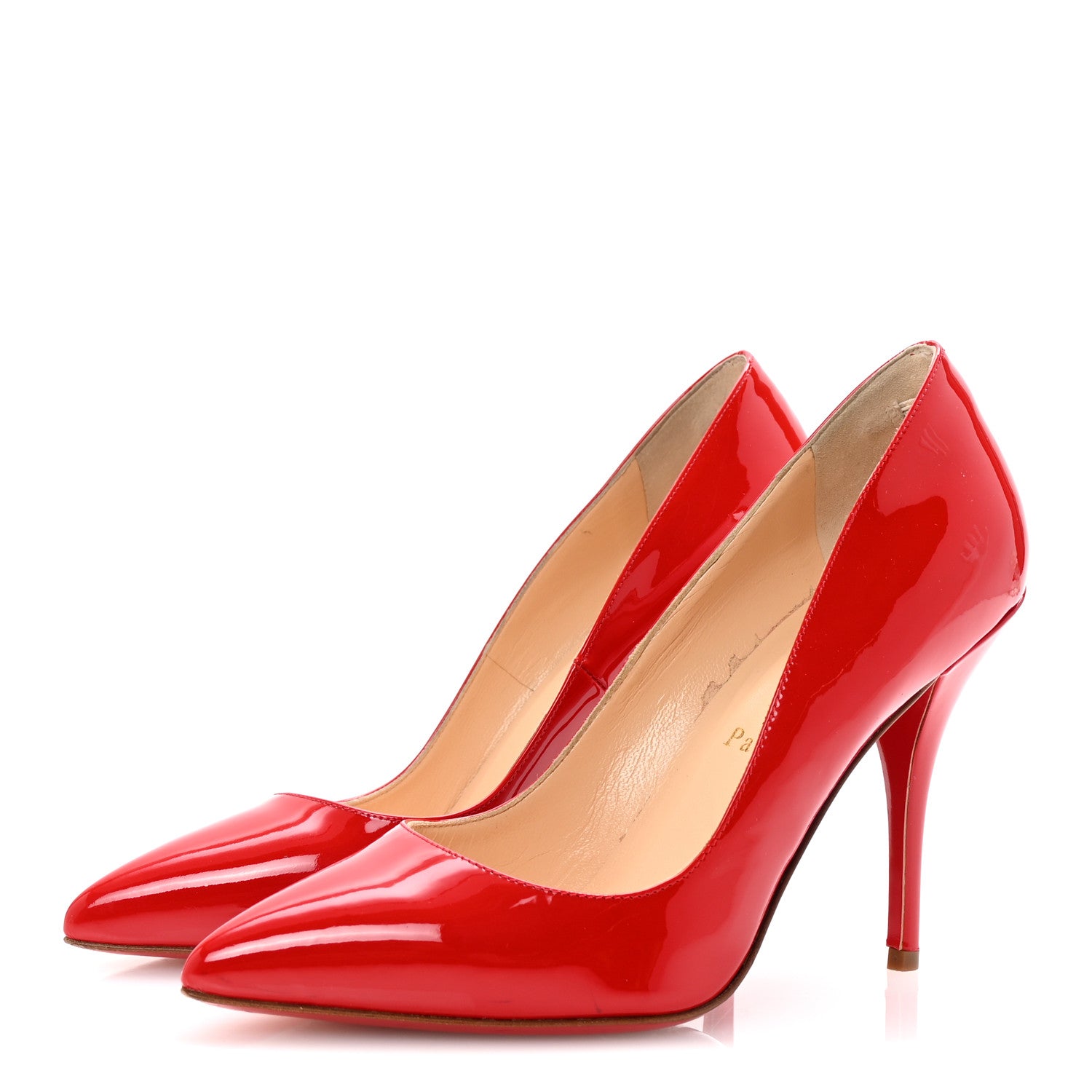 Christian Louboutin Patent Batignolles 100 Pumps 36 Rouge Lipstick
