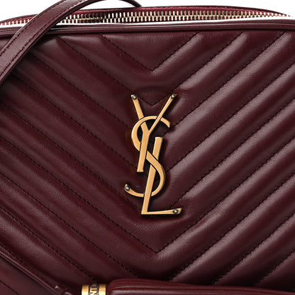 Saint Laurent Calfskin Matelasse Monogram Lou Camera Bag Dark Legion Red 7 of 11