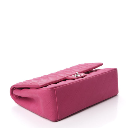Chanel Iridescent Caviar Quilted Maxi Double Flap Hot Pink 4 of 13