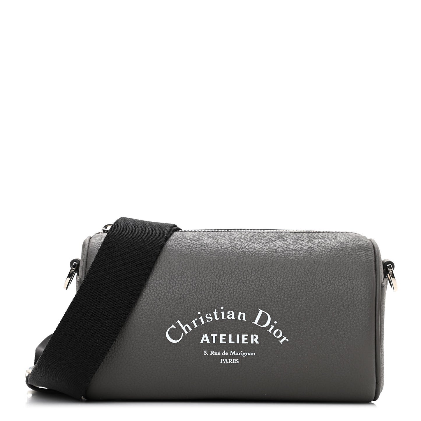 HOMME Grained Calfskin Mens Roller Pouch Grey