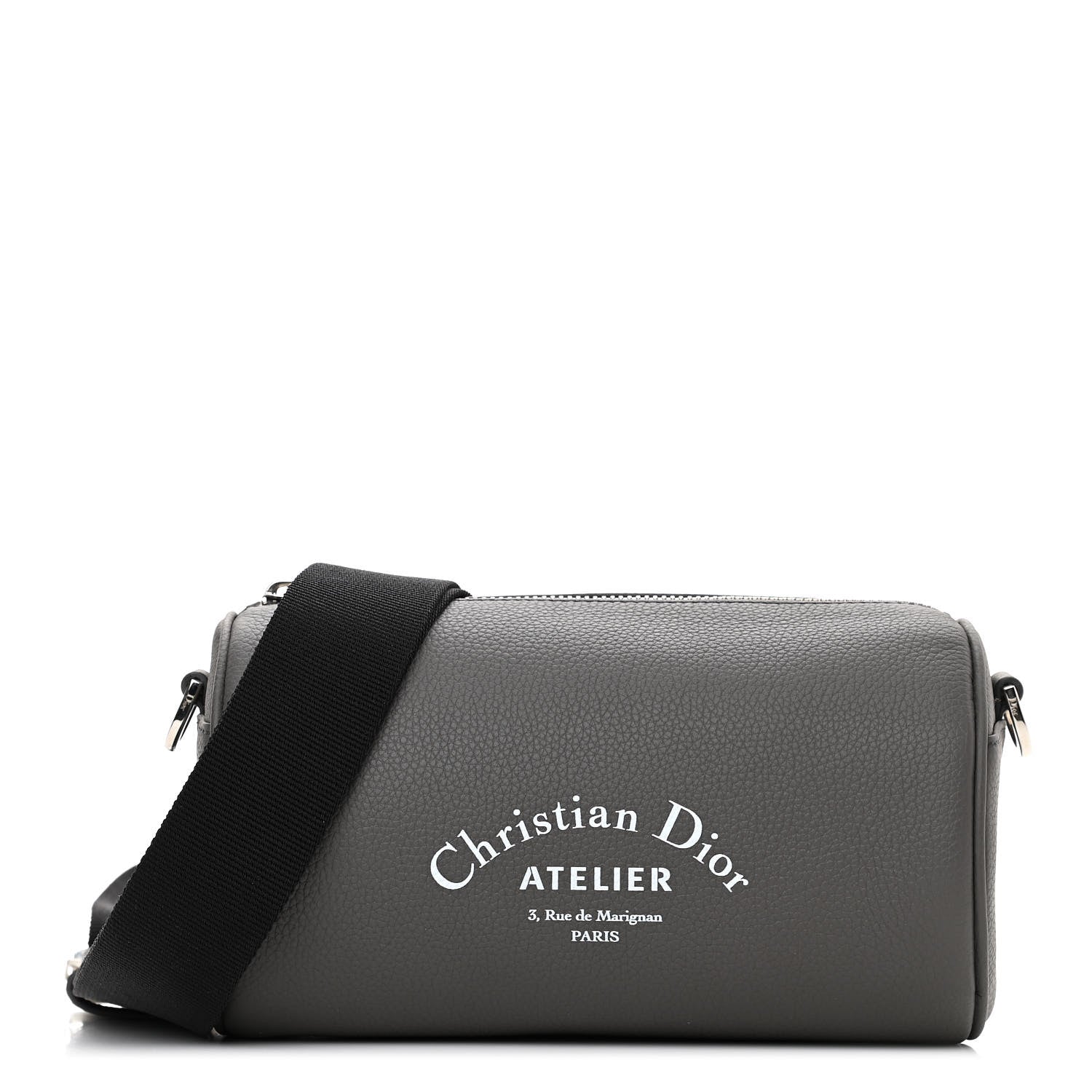 Christian Dior HOMME Grained Calfskin Mens Roller Pouch Grey 1 of 8