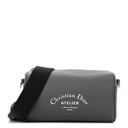 Christian Dior HOMME Grained Calfskin Mens Roller Pouch Grey 1 of 8