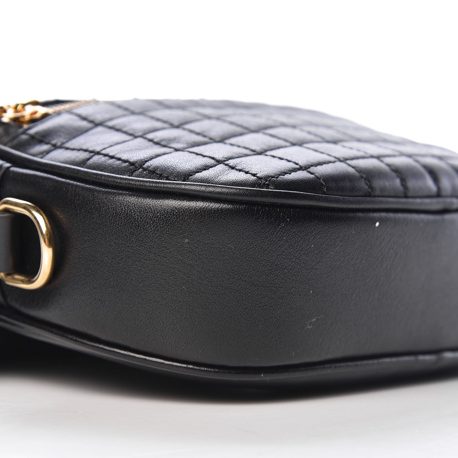 Celine Calfskin Quilted Small C Charm Bag Black 9 of 11
