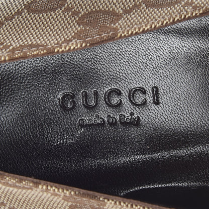 Gucci Monogram Malaga Kid Pumps 9 Biege Ebony Cocoa 7 of 8