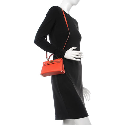 Hermes Epsom Mini Kelly Sellier 20 Capucine 2 of 7