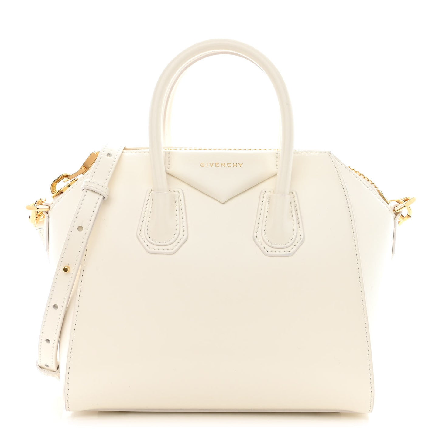 Shiny Lord Calfskin Mini Antigona Ivory