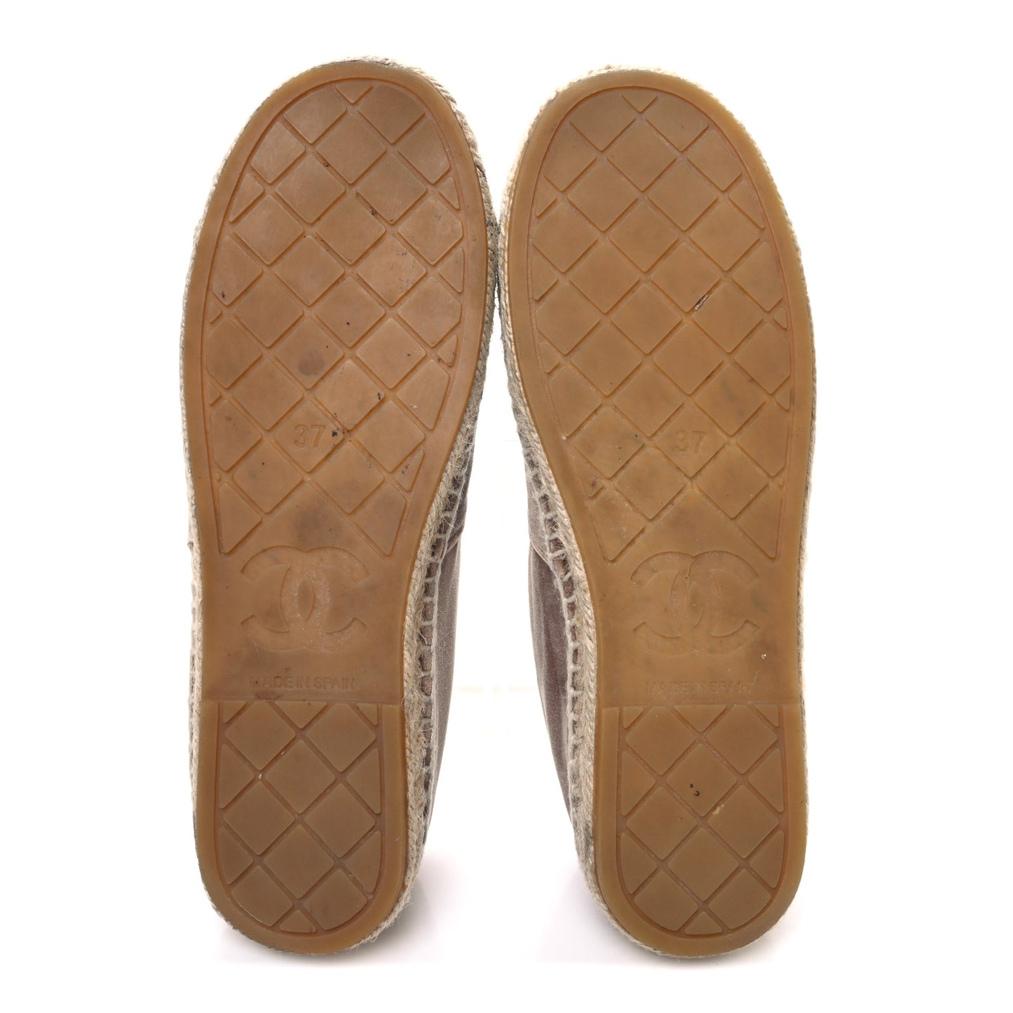 Velvet Logo Espadrilles 37 Beige Black