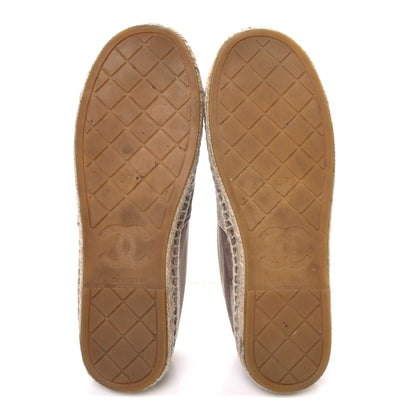 Chanel Velvet Logo Espadrilles 37 Beige Black 7 of 12