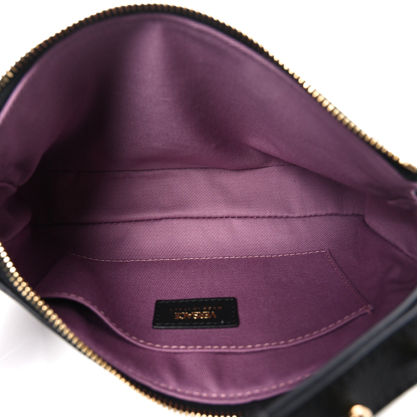 Grained Calfskin Medusa Shoulder Bag Black