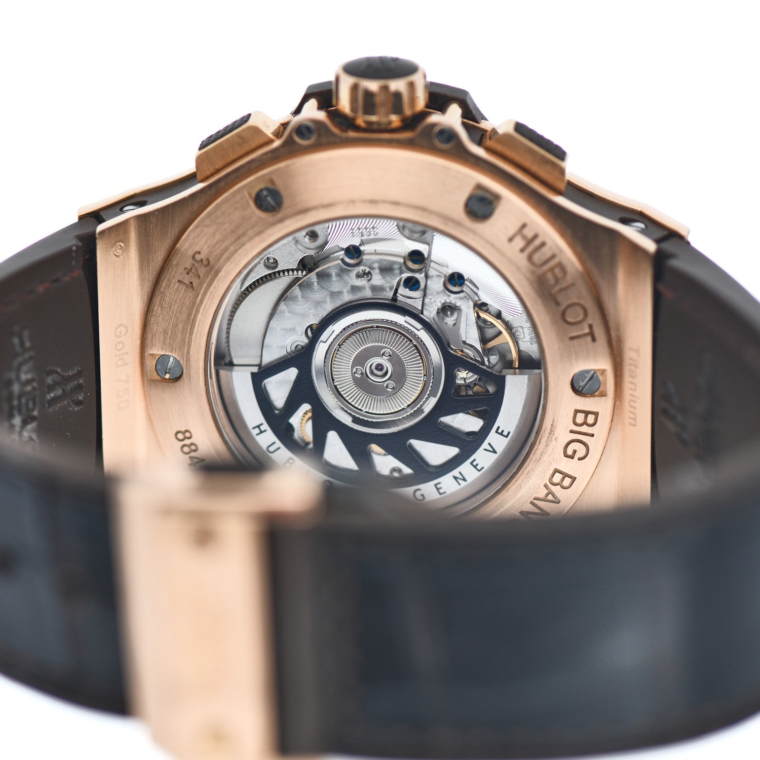 Hublot 18K Rose Gold Alligator 41mm Big Bang Automatic Watch Brown 341.PC.5490.LR 4 of 4