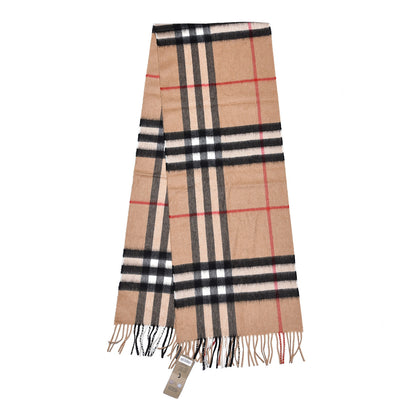 Burberry Cashmere Giant Check Fringe Scarf Camel 3 of 4