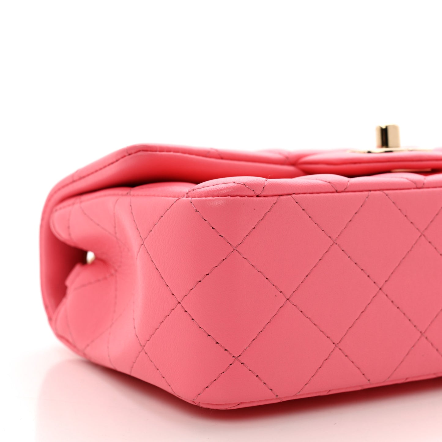 Lambskin Quilted Mini Rectangular Flap Pink