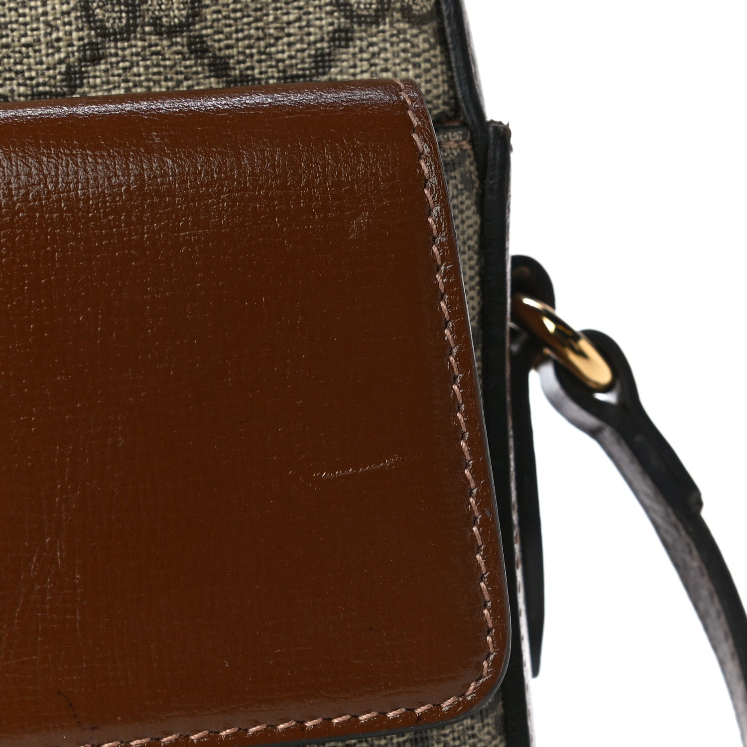 Gucci GG Supreme Monogram Small Horsebit 1955 Shoulder Bag Beige Brown Sugar 12 of 22