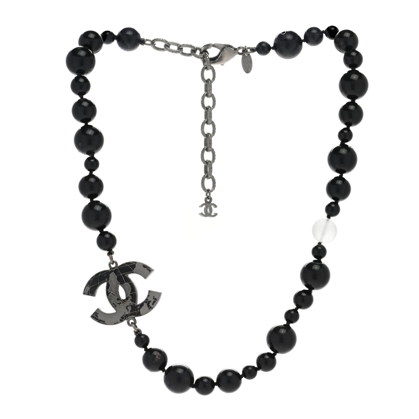 Pearl Globe CC Choker Necklace Black