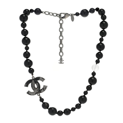 Chanel Pearl Globe CC Choker Necklace Black 2 of 3