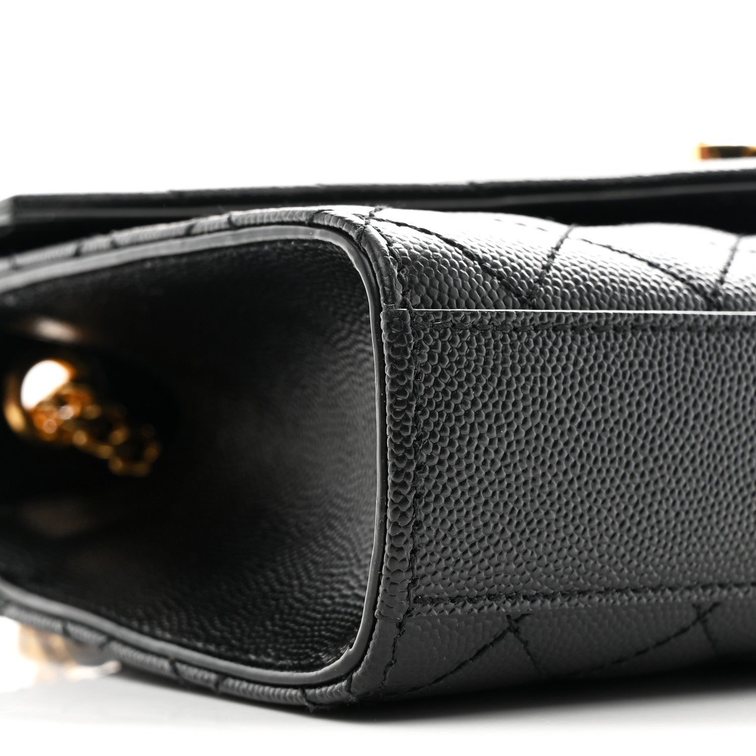 Saint Laurent Grain De Poudre Textured Mixed Matelasse Triquilt Small Monogram Satchel Black 9 of 11