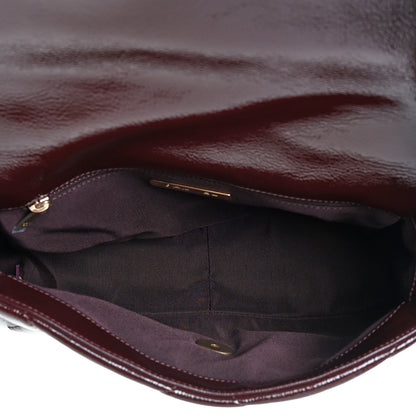 Chanel Shiny Crumpled Calfskin Quilted Medium Chanel 19 Flap Burgundy 7 of 12