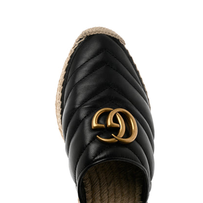 Gucci Nappa Matelasse GG Marmont Espadrille Slippers 36 Black 9 of 10