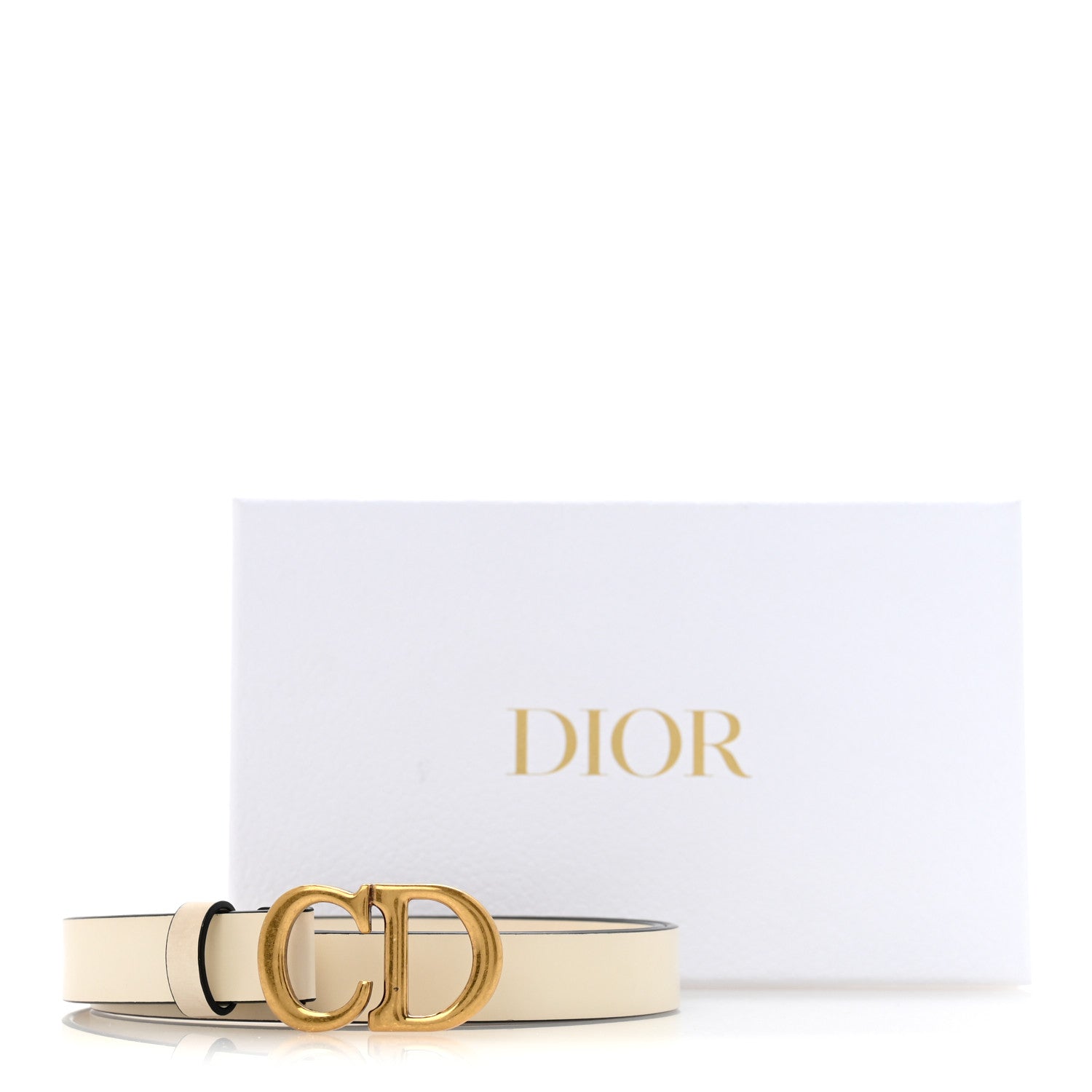Christian Dior Calfskin Saddle Belt 80 32 White 1940715 – FASHIONPHILE