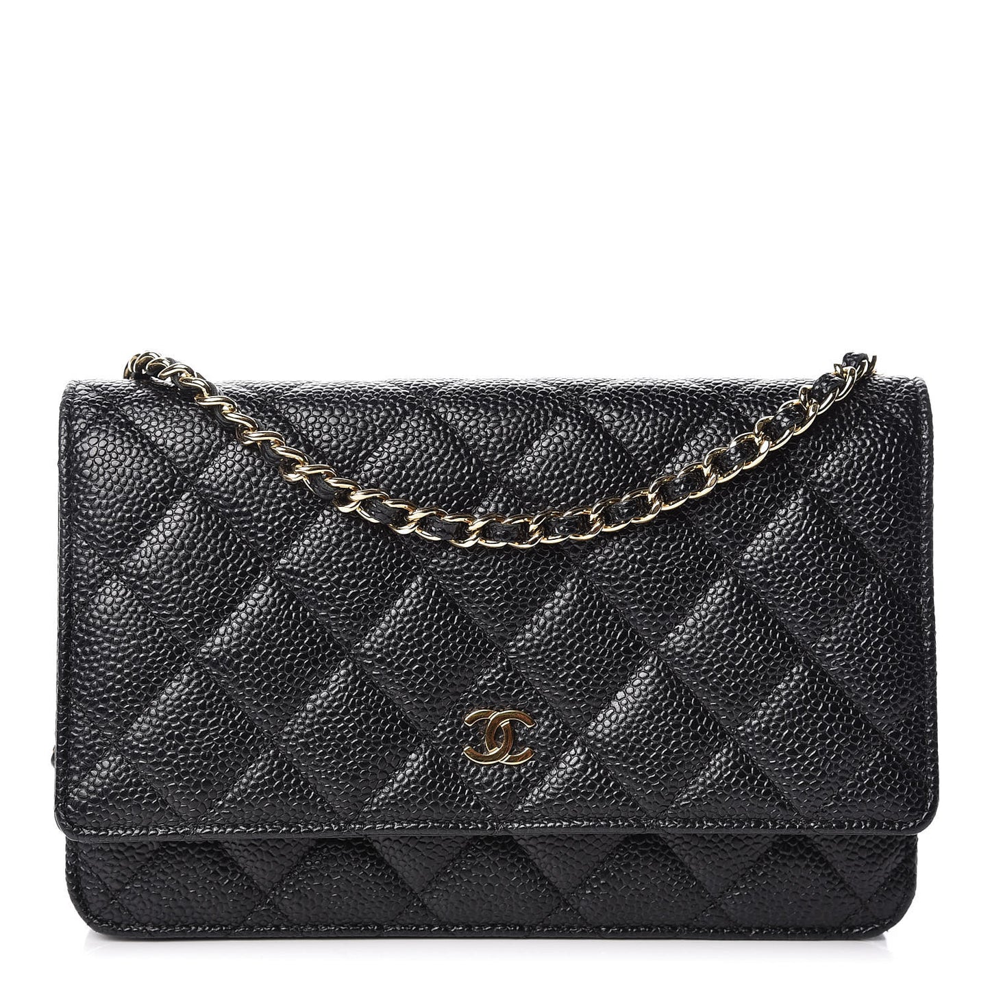 Caviar Quilted Wallet On Chain WOC Black