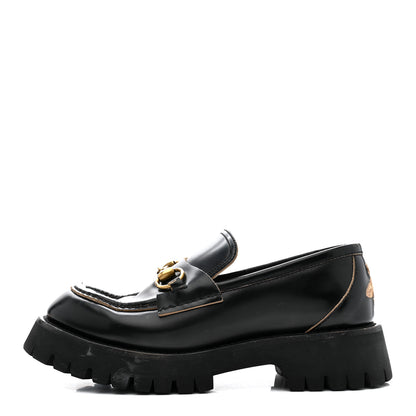 Gucci Cordovan Lux Womens Harald Horsebit 25mm Platform Loafers 38.5 Black 1 of 15