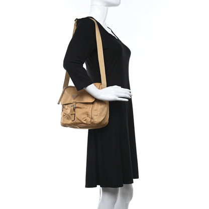 Prada Tessuto Nylon Vela Flap Messenger Gold 2 of 8