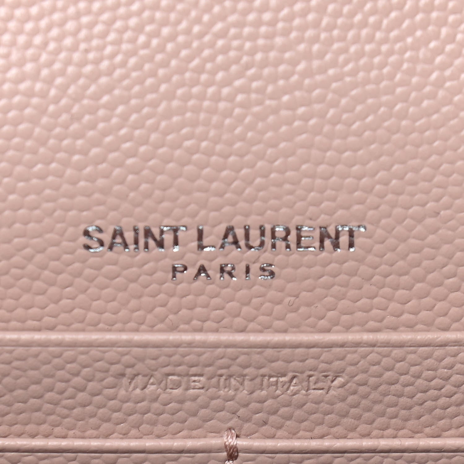 Saint Laurent Grain De Poudre Matelasse Chevron Monogram Envelope Chain Wallet Pale Pink 5 of 7
