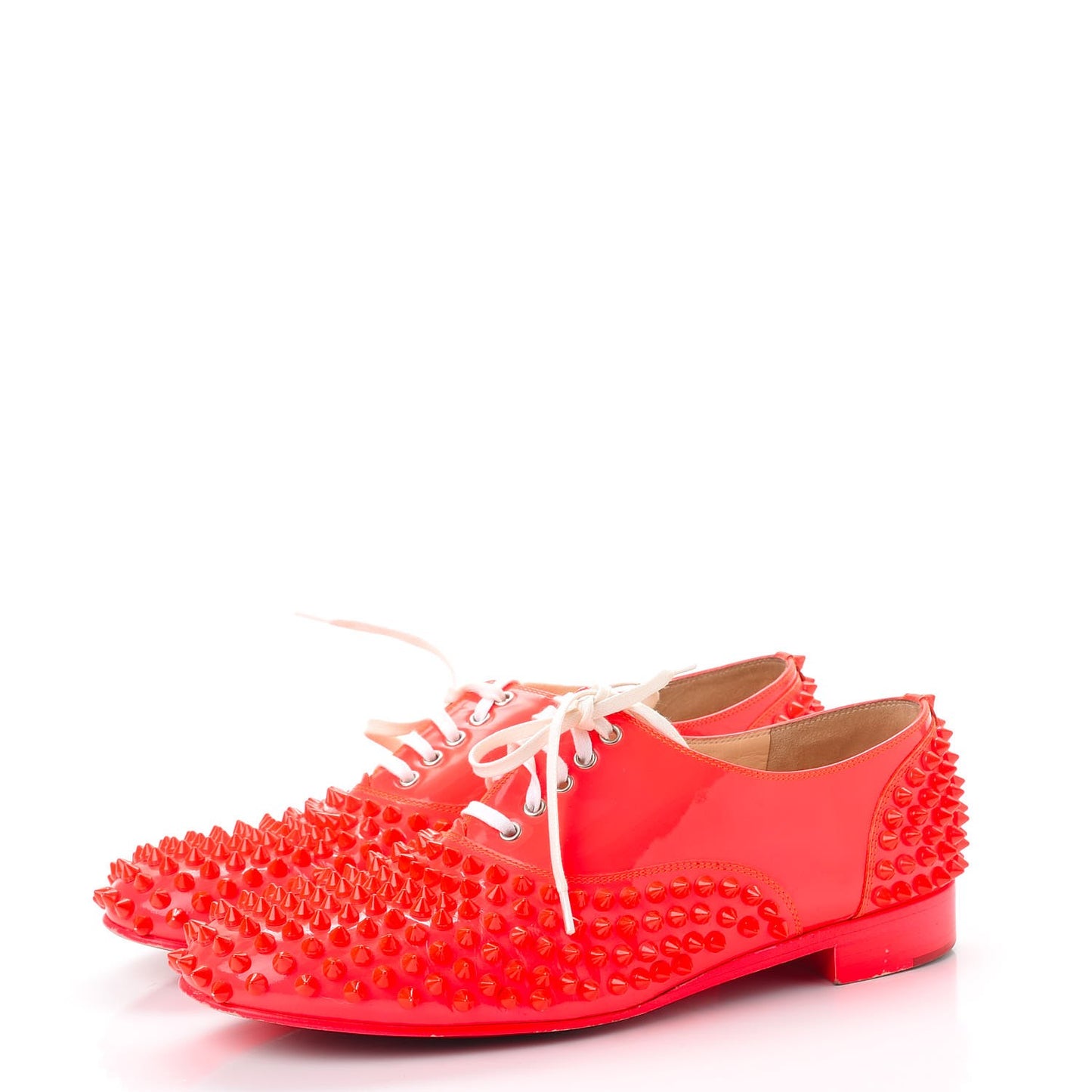 Patent Spiked Freddy Oxfords 40 Rose Paris