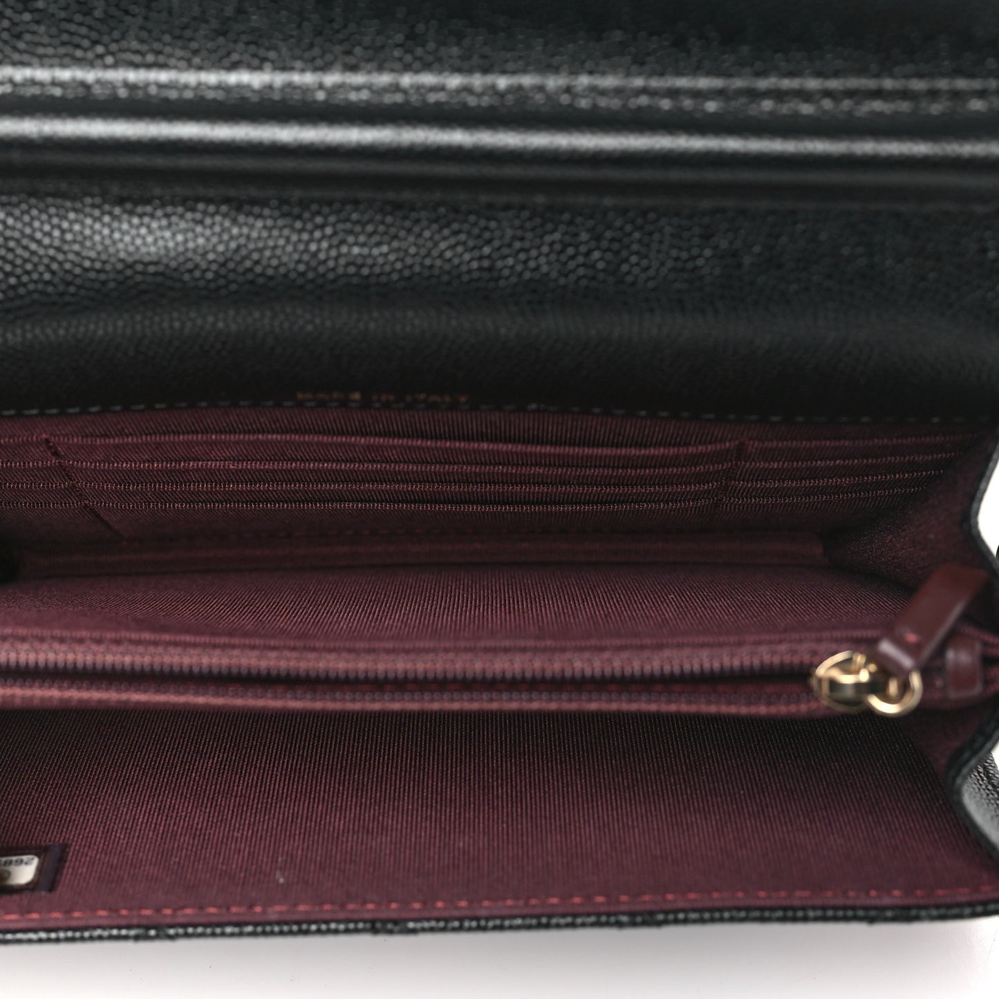 Caviar Quilted Square Wallet On Chain WOC Black