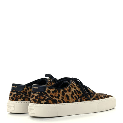 Saint Laurent Canvas Leopard Print Venice Low Top Sneakers 39.5 Black 4 of 10