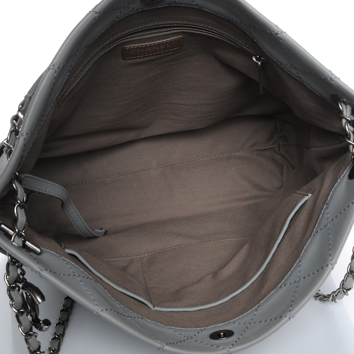 Chanel Calfskin Stitched CC Pocket Hobo Grey 5 of 9