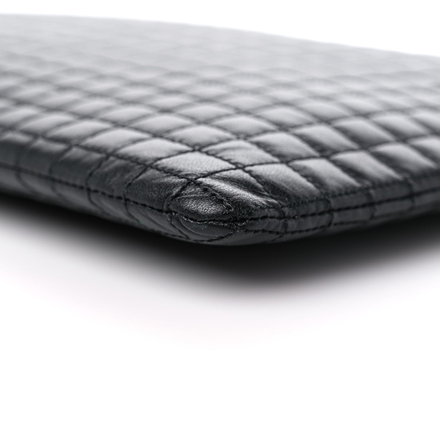 Celine Calfskin Quilted C Charm Pouch Black 9 of 10
