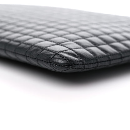 Celine Calfskin Quilted C Charm Pouch Black 9 of 10