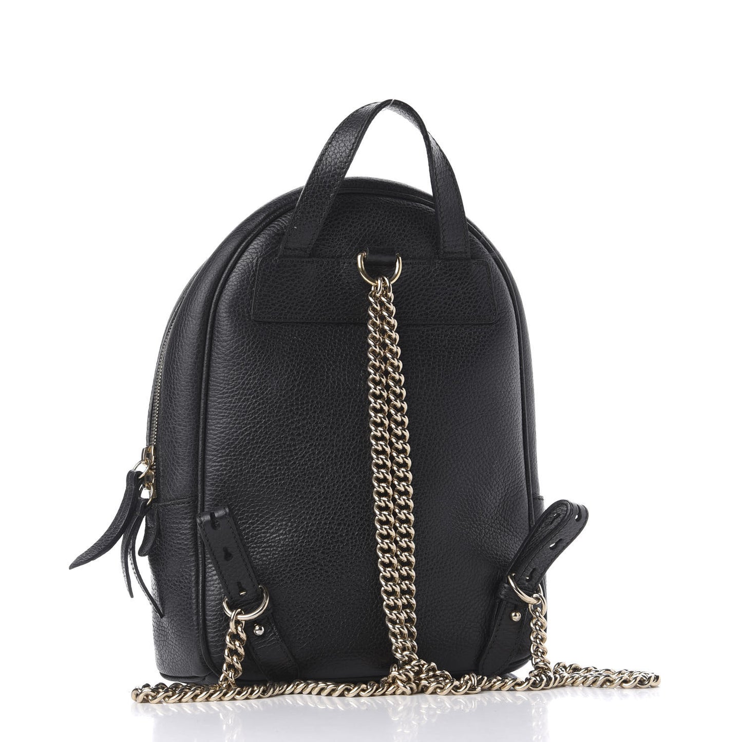 Pebbled Calfskin Soho Chain Backpack Black