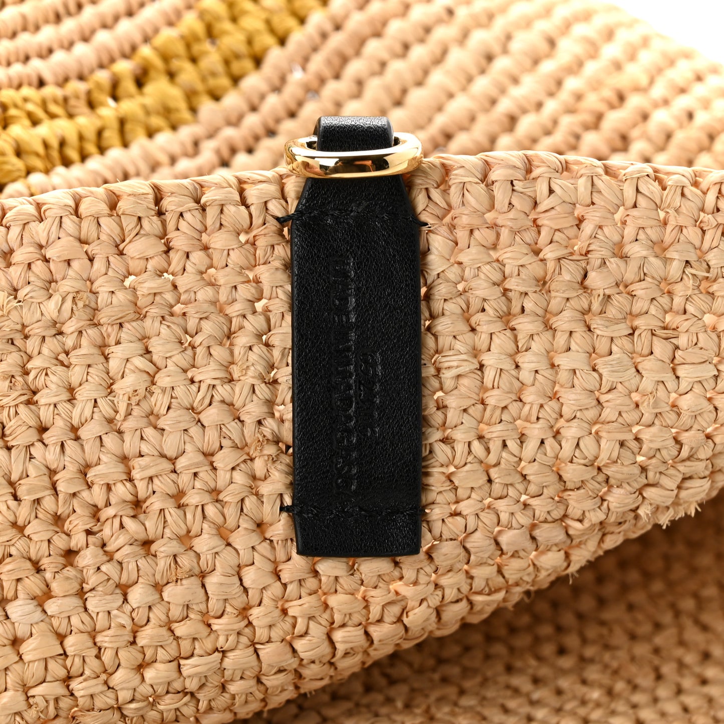 Raffia Rasta Striped Mini Slit Tote Bag Natural Multicolor