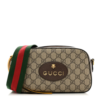 Gucci GG Supreme Monogram Web Neo Vintage Shoulder Bag Beige New Acero Crop 1 of 12