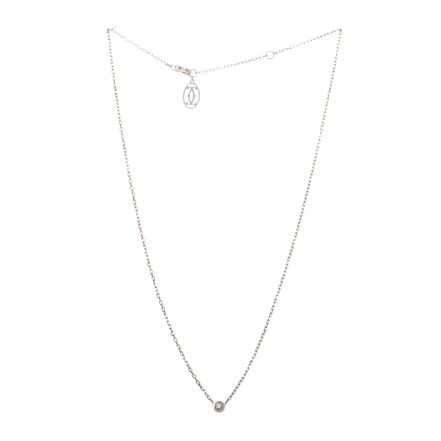 Cartier 18K Pink Gold Diamond SM D'Amour Pendant Necklace 3 of 7