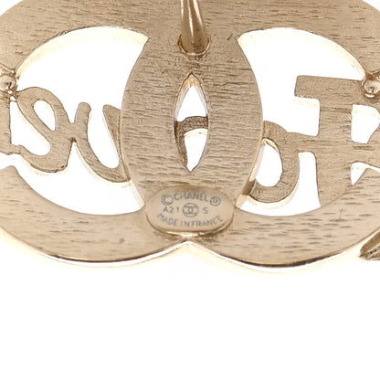 Chanel Crystal CC Forever Earrings Gold 4 of 5
