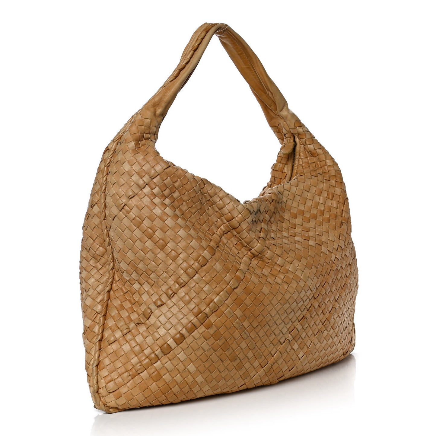 Nappa Intrecciato Maxi Nuvolato Veneta Hobo Paille